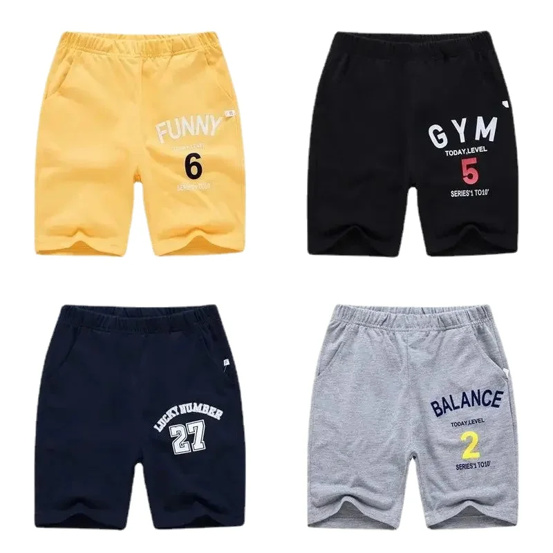 

Summer Thin Children Sports Pant Letter Shorts Casual Baby Shorts Digital Printed Black Gray Blue Student Boys Sweatpant