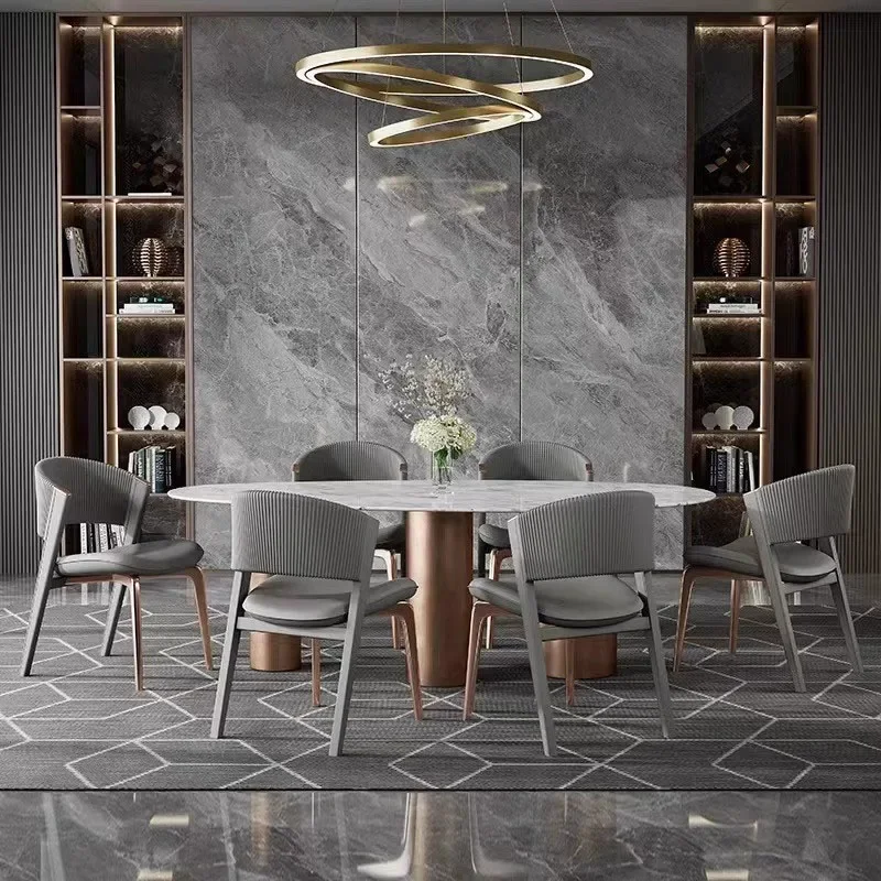 كرسي بلاستيكي مخملي لشخص واحد كراسي فاخرة كراسي فردية مكتب طقم طعام مريح غرفة المعيشة خشبية DC-340 #4