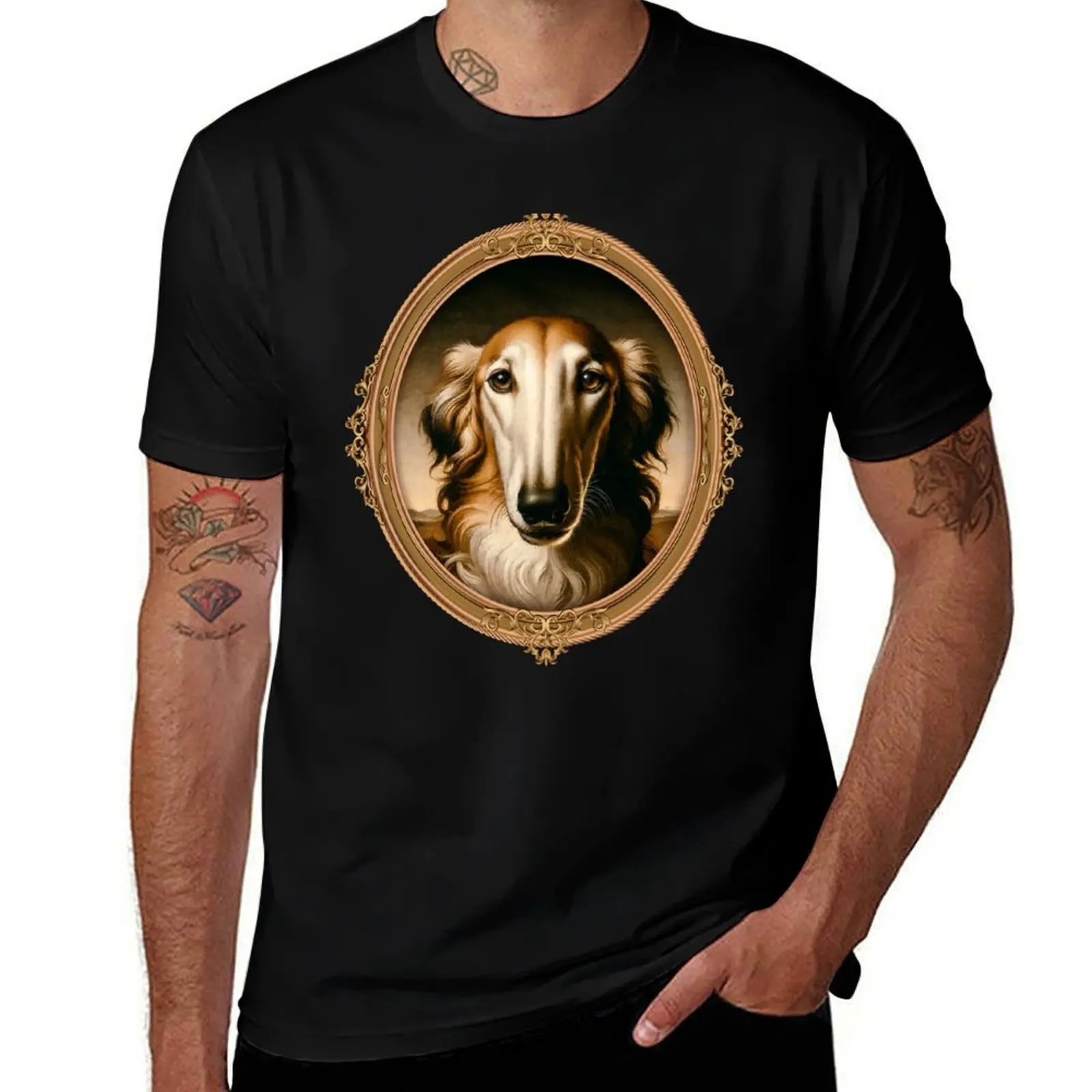 

Renaissance dog T-Shirt man t shirt summer funny t shirts dark humor T-Shirt