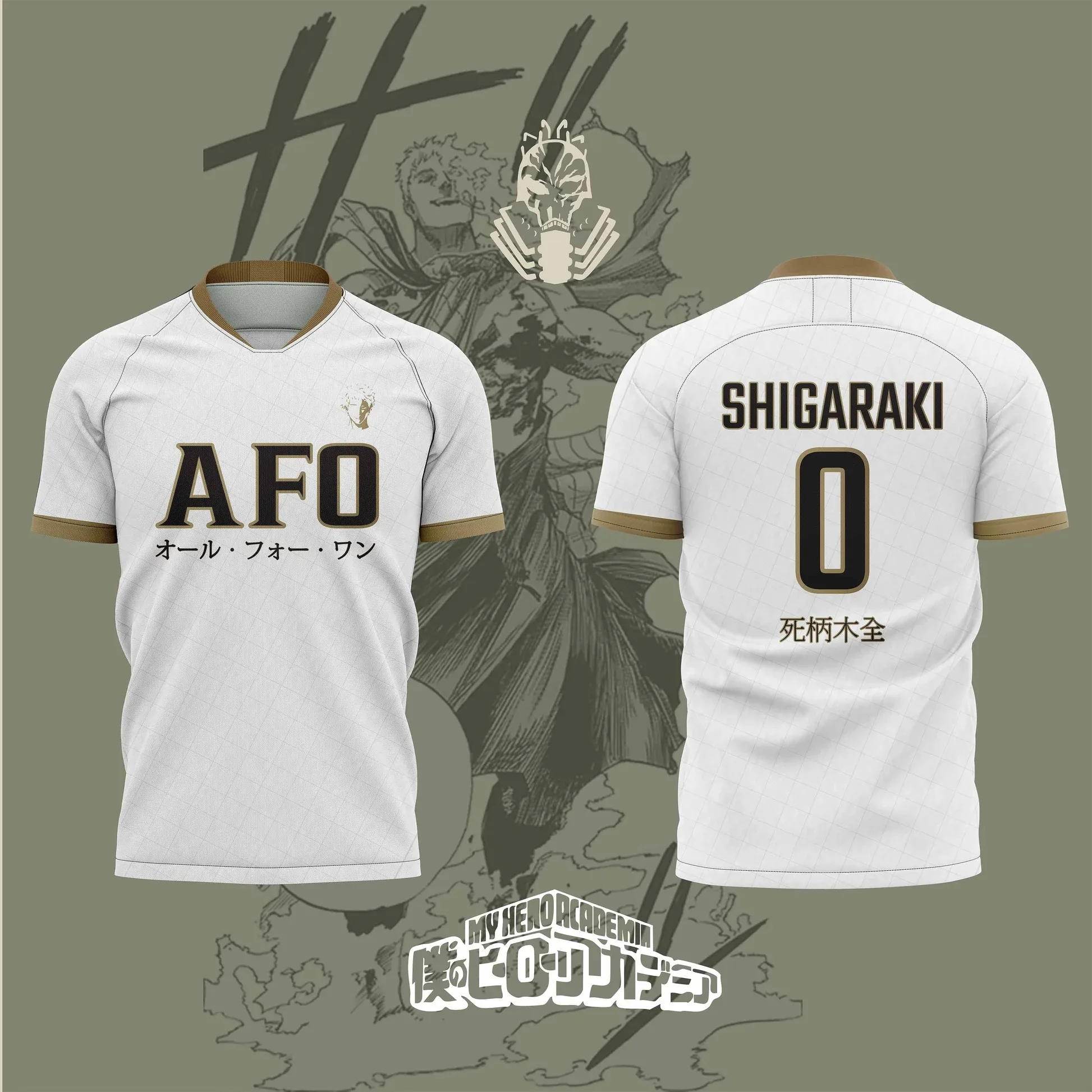 

2026 Bandai My Hero Academia Anime ALL FOR ONE NO.0 3D Print Football Jersey for Men's Tshirt Summer Sports Casual Tees Kids Y2k