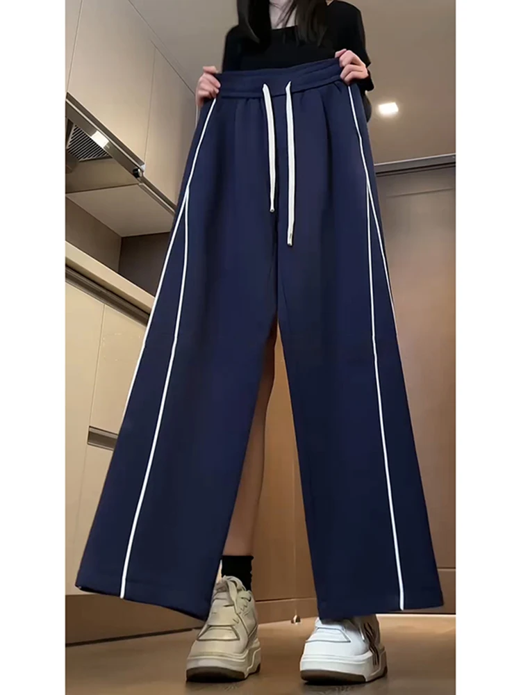 

Мужские спортивные брюки American Sle k Blue Heavyweight, осенне-зимние, прямые, с боковой полосой, для подростков