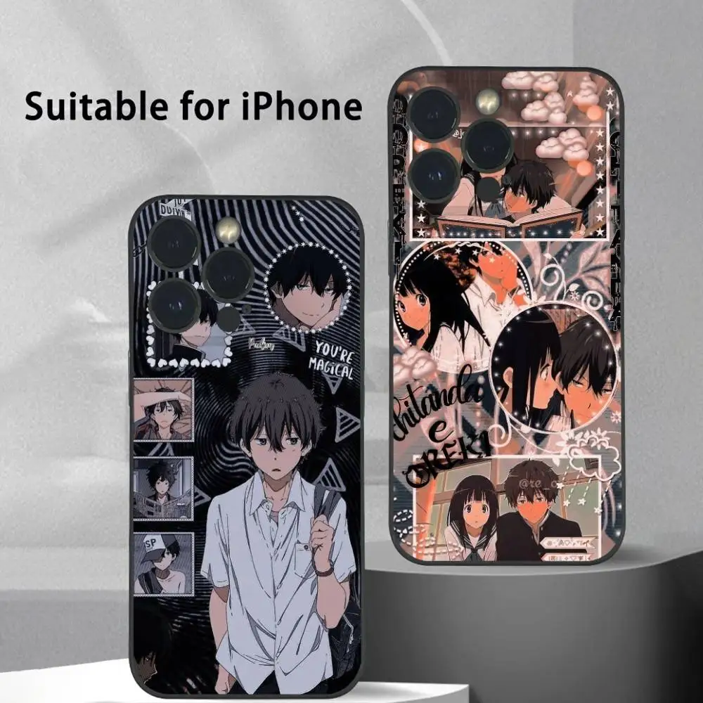 H-Hyouka Pfp Oreki Chitanda Phone Case For IPhone 16 15 14 13 12 11 Pro Max Plus Mini Frosted Soft Shell Funda