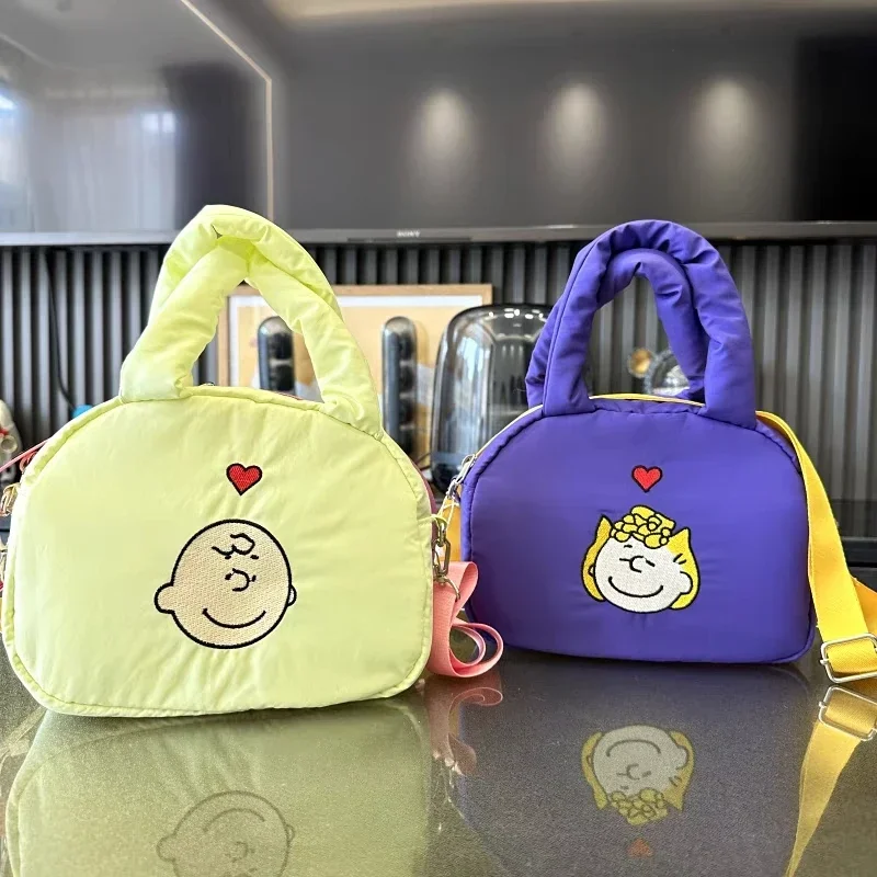 

snoopy Cute Dog Embroidered Shoulder Bag Girl Handbag Casual Cartoon Storage Bag Down Y2K messenger Cross Body Bag