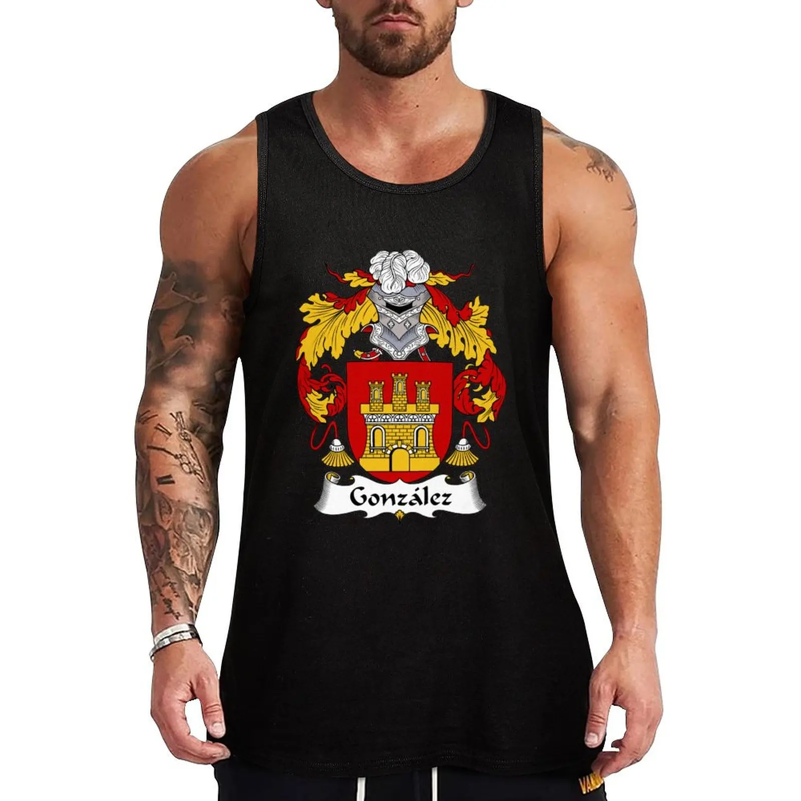 Gonzalez Coat of Arms/Family Crest Tank Top clothes for men summer t-shirt for man