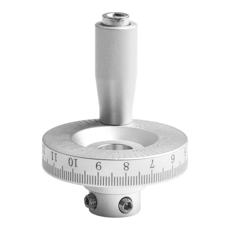 

ABBO-Aluminum Alloy Lathe Hand Wheel 50Mm Diameter With Scale For Machine Tool Slide, Silver Rocker Knob(12Mm)