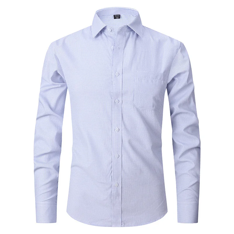 LH0199 Men's Formal Solid Color Shirt Dress