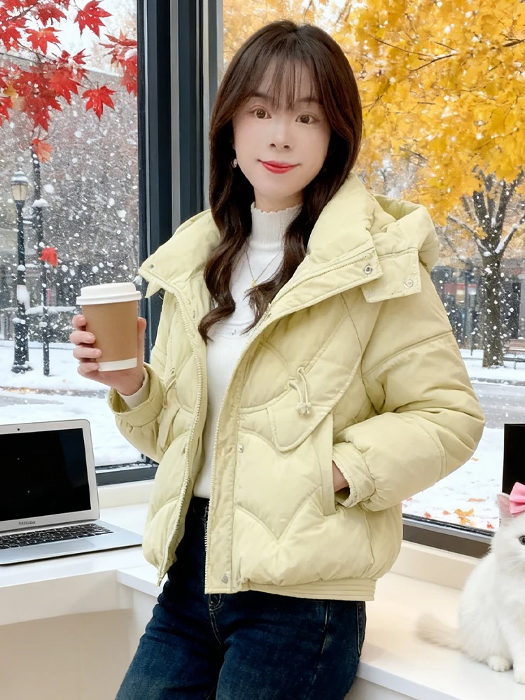 Jaet de algodón con relleno para mujer, invierno, nuevo Sle Commuter, coreano, holgado, con cremallera, empalme, fibra de poliéster, largo, Sve