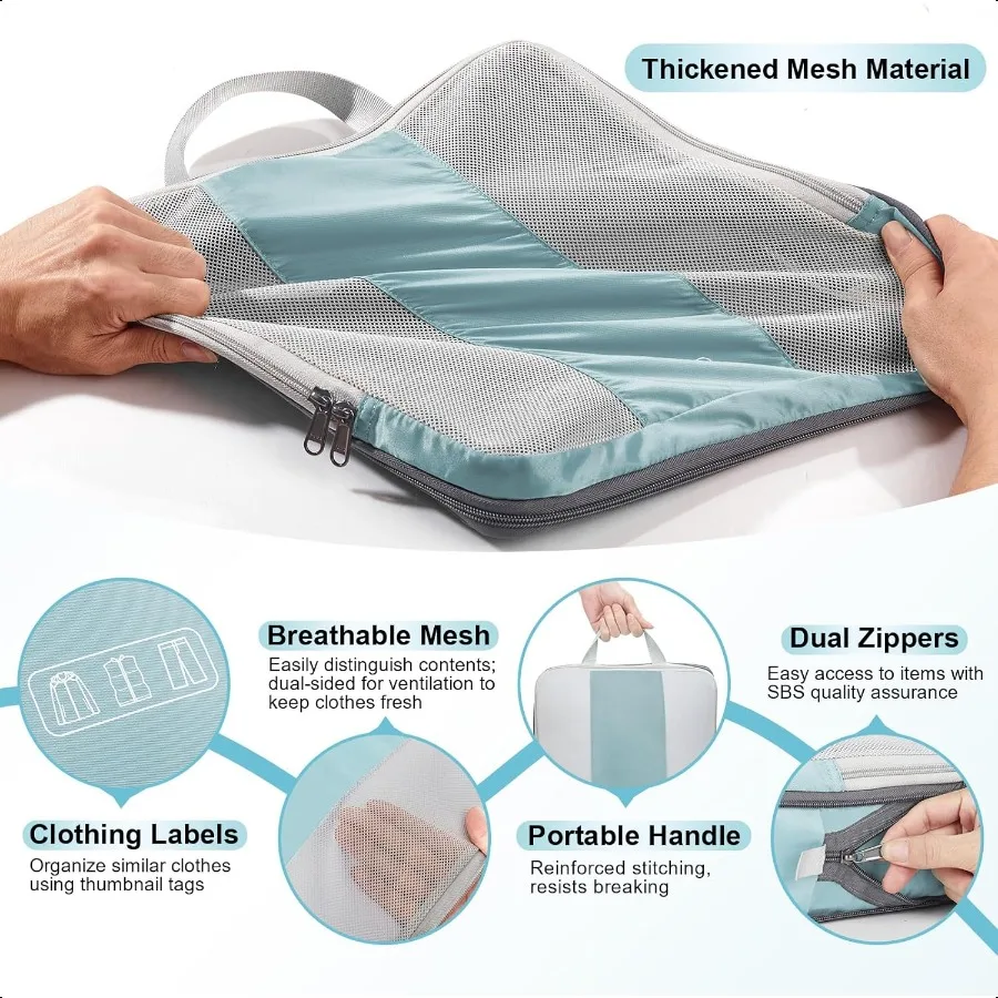 10 Set Comprion Packing Cubes for Travel entialsComprible Expandable Packing Cubes for Suitcase Lage Organizer Bags for Travel