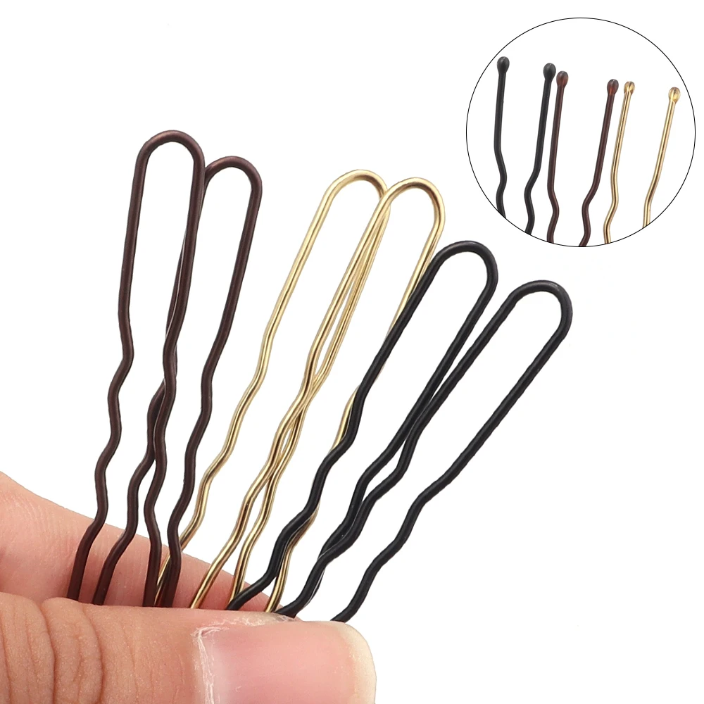 50Pcs Women Girls U Shaped Hairpins For Bun Metal Hairdressing Bobby Bridal Pin Barrette Salon Hair Styling Tools U Clips 5cm view 6