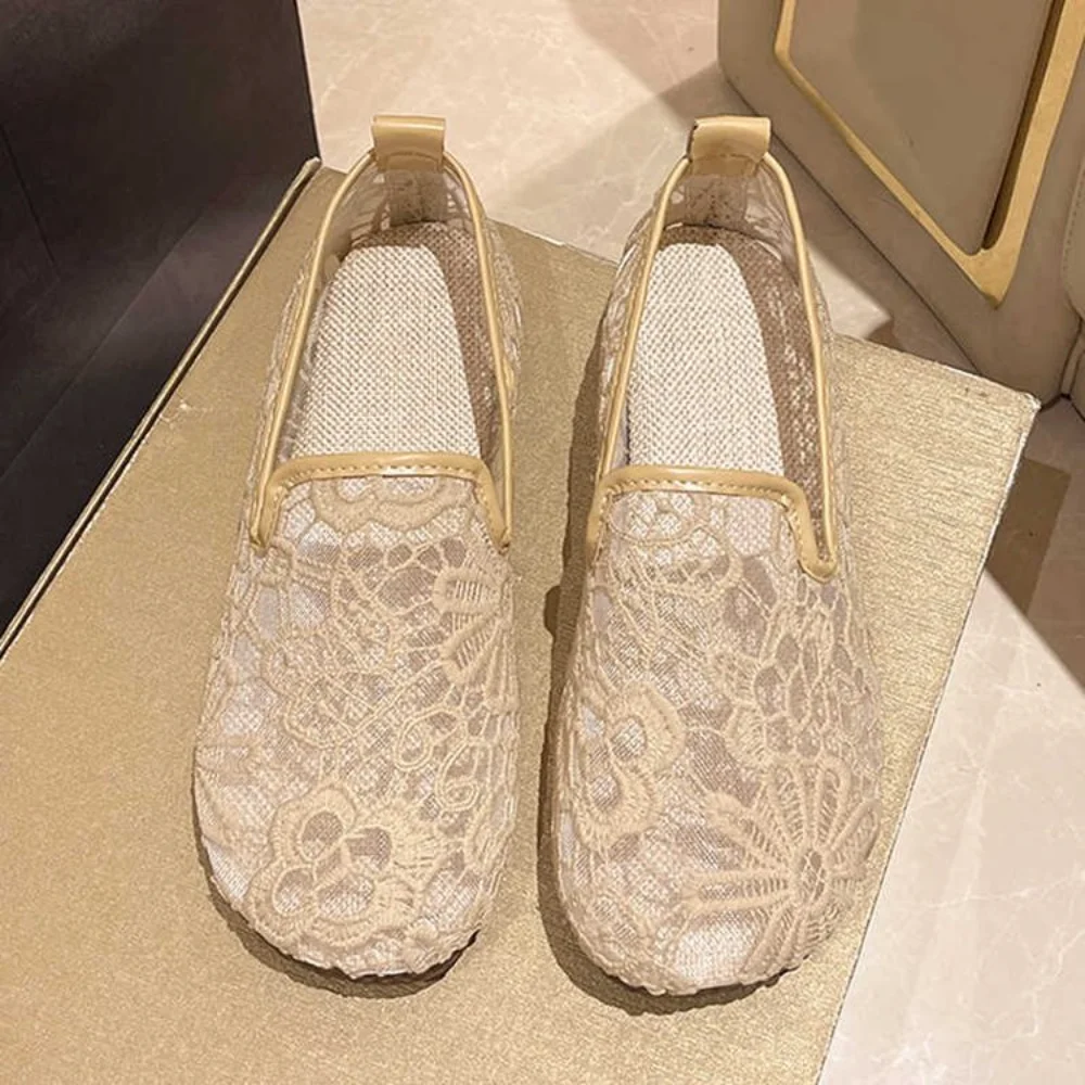 Chic Lace Mesh Hollow Out Espa - Espadrille Slip On recension och pris