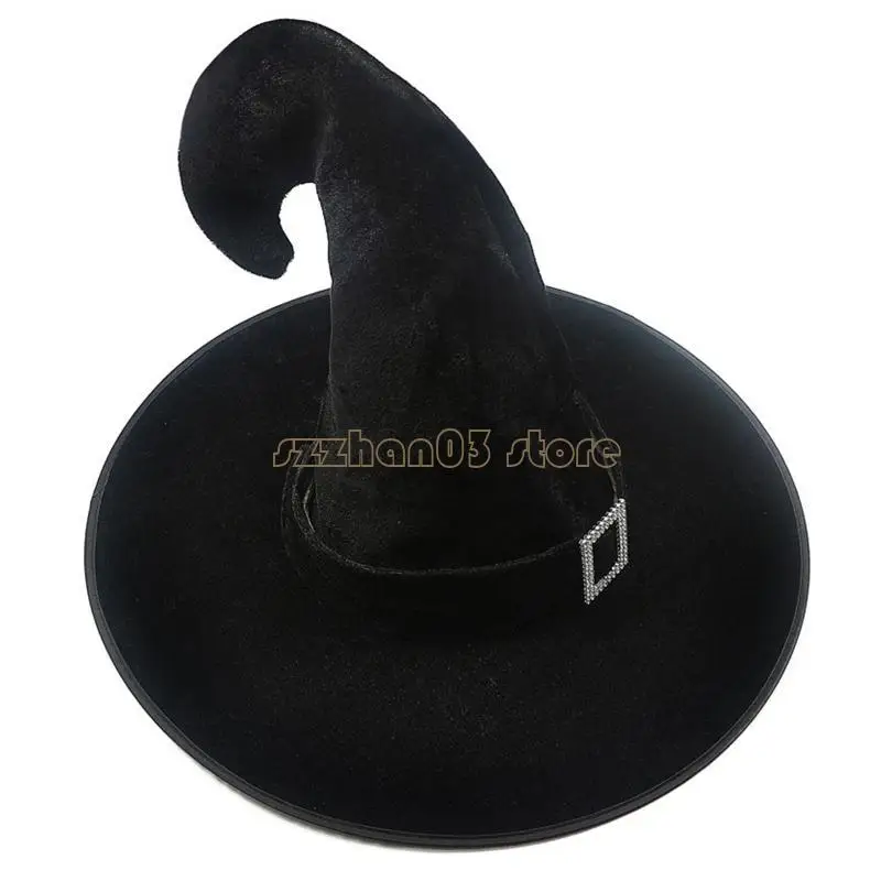 367C للجنسين هالوين بلغت ذروتها قبعة الساحرة متعدد الألوان معالج قبعة الرجال النساء قبعات الحفلات تأثيري قبعة المهرجانات الدعائم #5