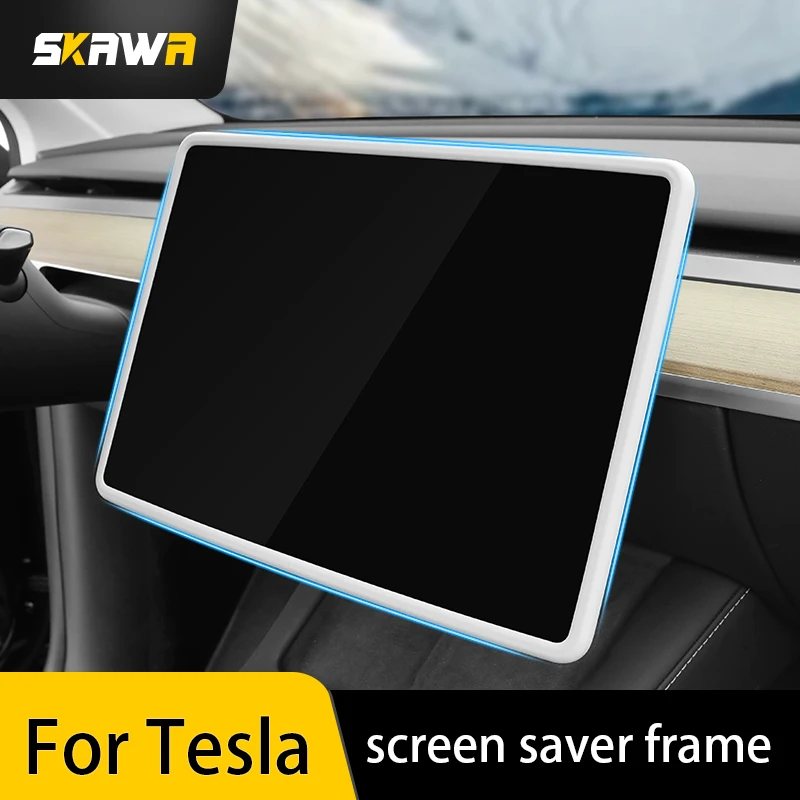 

For Tesla Model3/Y navigation screen protector frame control display silicone modified accessories