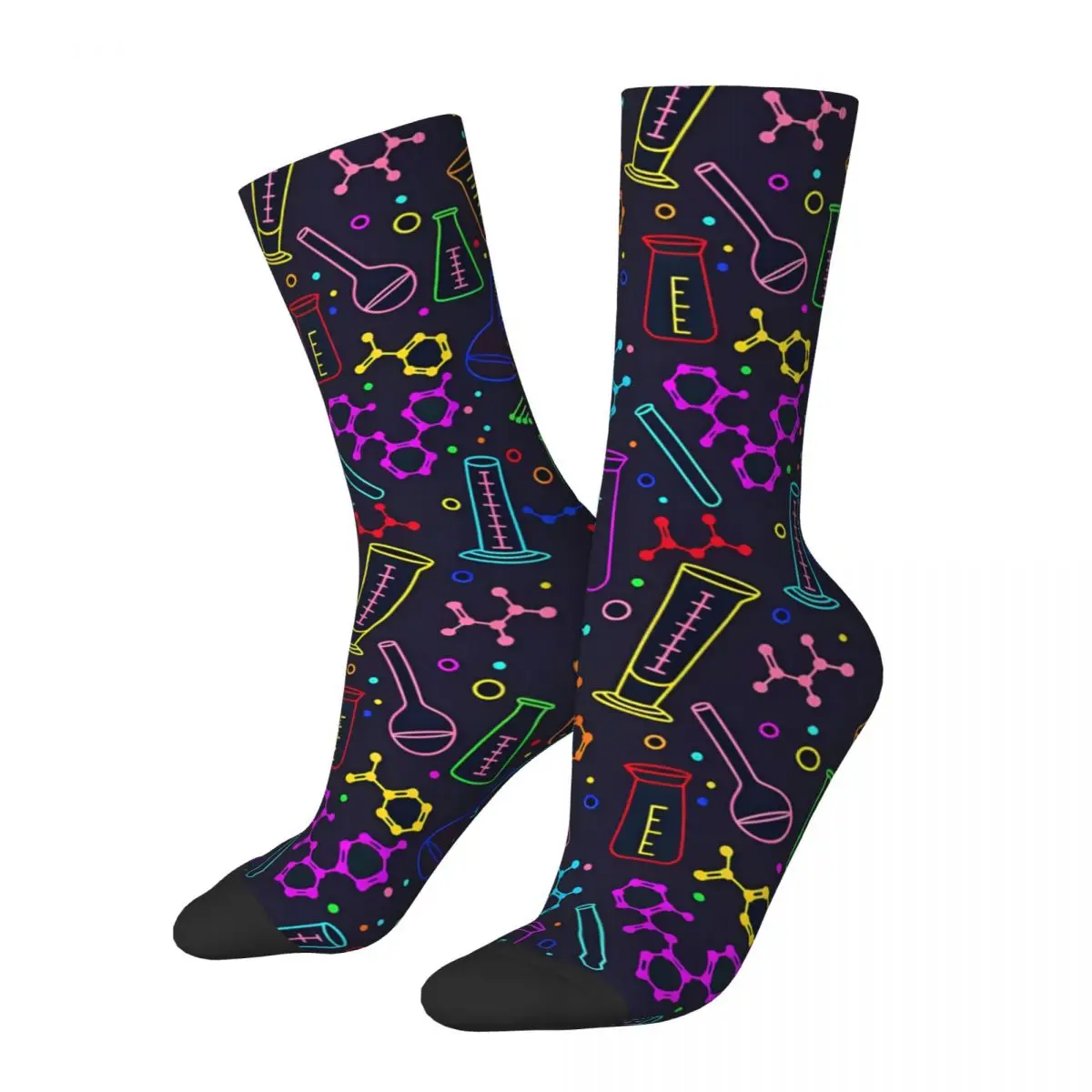 

Happy Sock for Men Chemistry Science Items Harajuku Science Chemistry Pattern Breathable Pattern Printed Crew Sock Casual Gift