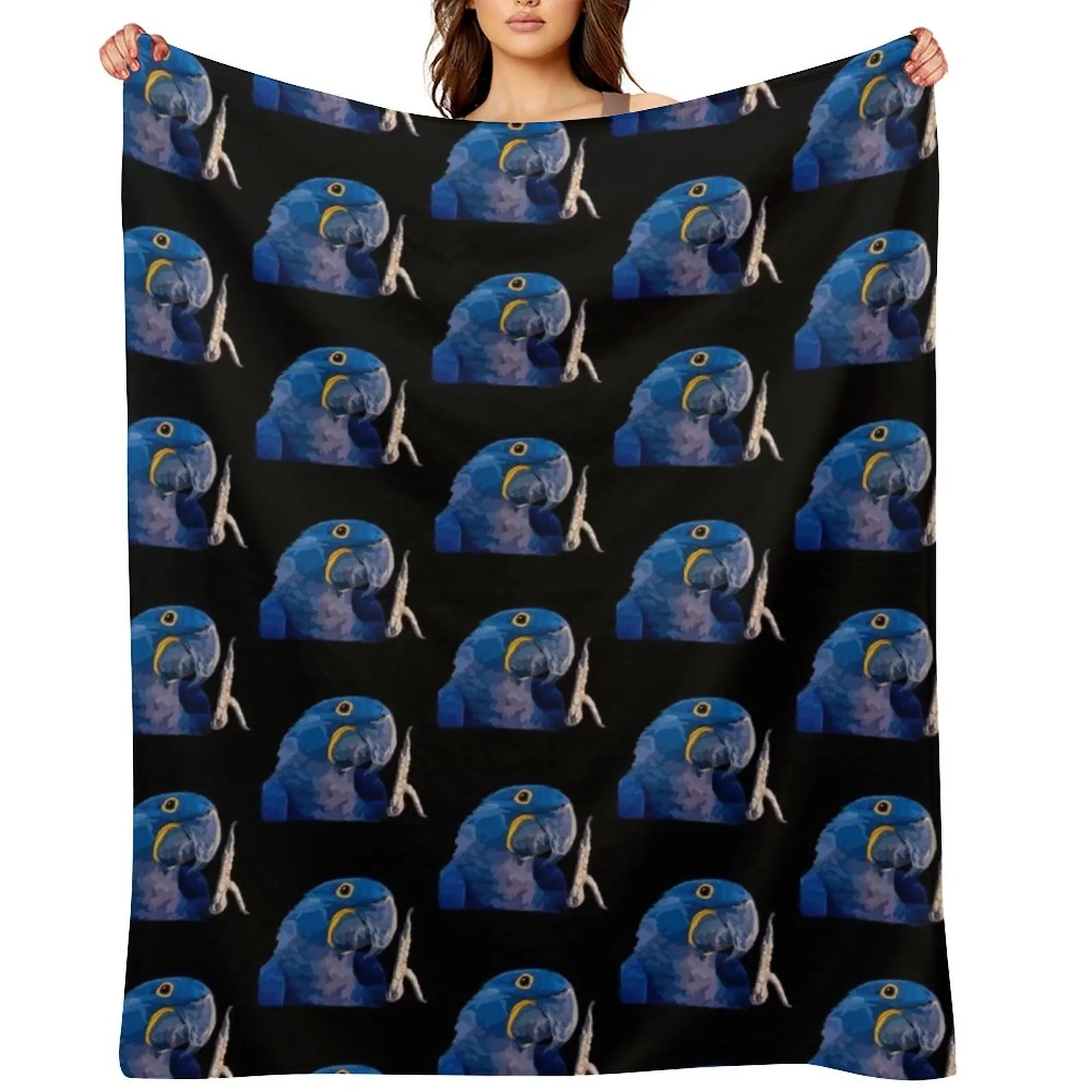 

H is for Hyacinth Macaw Throw Blanket Flannels Soft Plaid Soft Blankets For Baby Blankets