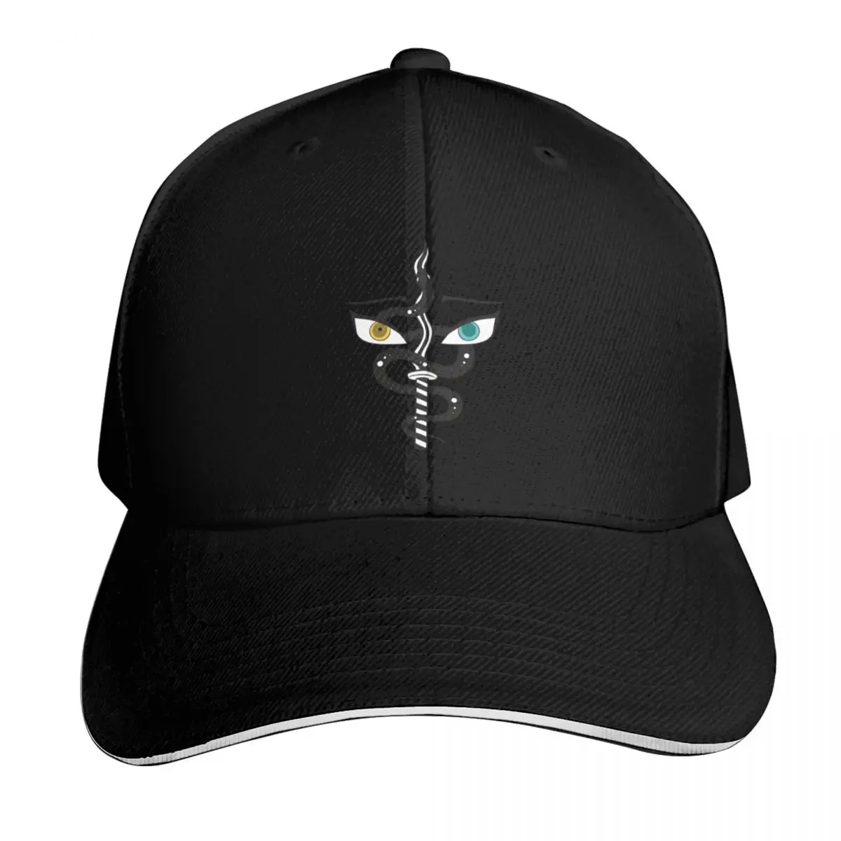 Snake pillar Baseball Cap Six Panel Structured Crown Sun Protection UPF 50+ Breathable Mesh Back