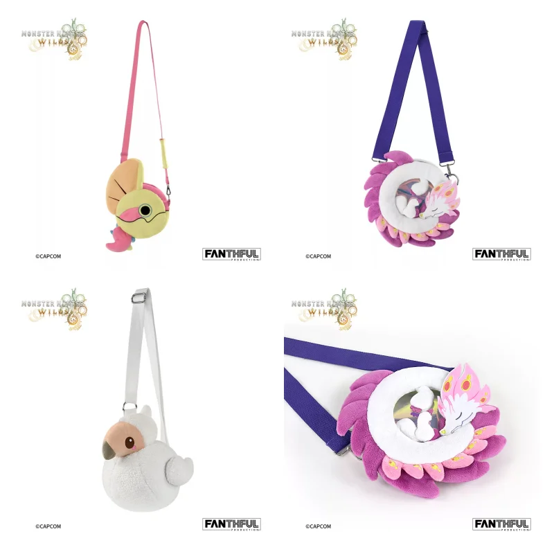 fanthful-monster-hunter-wilds-plush-crossbody-shoulder-bag-official-capcom-merchandise-for-game-fans-daily-outdoor-use