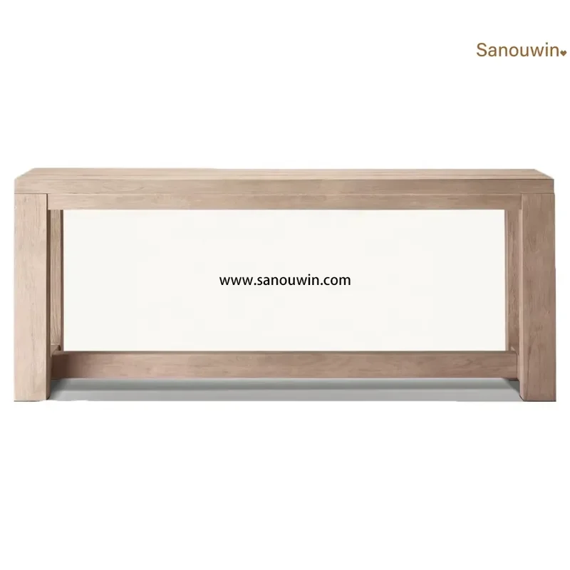 Classic Unfinished Teak Side Table Portable All Weather Exterior Furniture for Terrace Courtyard Hotel Park Outdoor Comfort