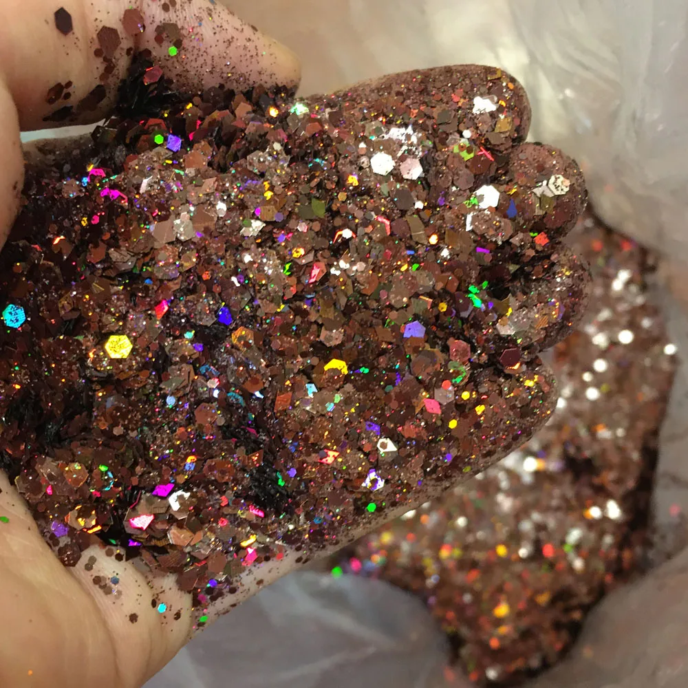 20g Chunky Laser Nail Art Glitter Flakes Multi-Color Resin Craft Slime Making Cosmetic Supplies Holographic 3/1/0.2mm Sequins