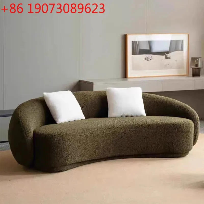 

Армейский зеленый изогнутый диван из овечьей шерсти специальной формы, офисный диван для отдыха, прием