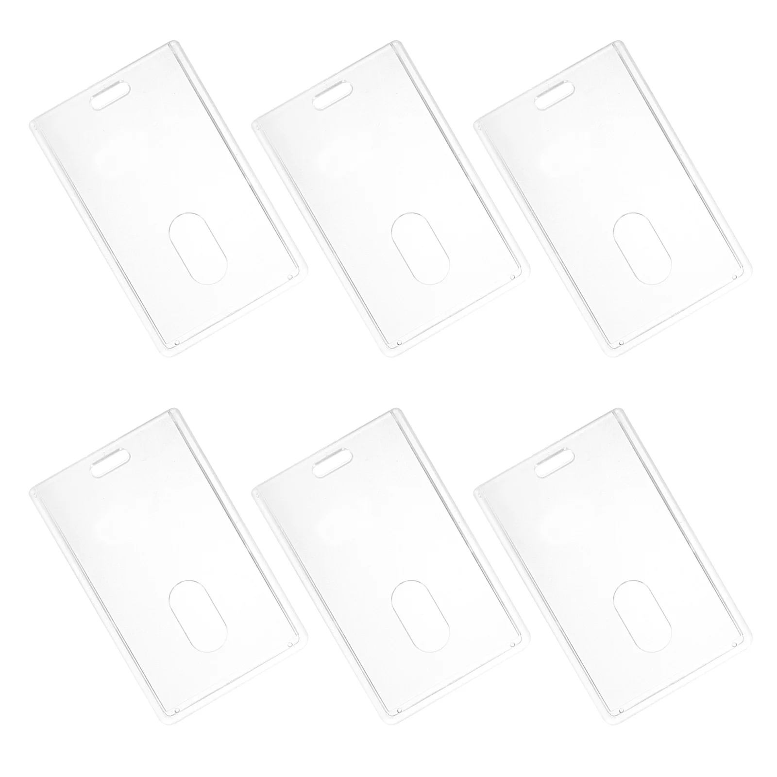 

6pcs Card Business Credit School Business Badge Id Badge Office Travel Name Acrylic Id Holder Tag Holder