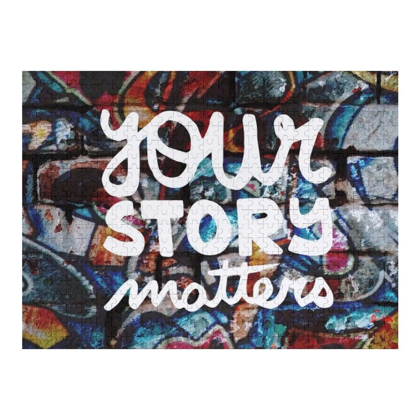 

1980s colorful hip hop grunge your story matters graffiti Jigsaw Puzzle Christmas Gifts Personalized Baby Wooden Photo Puzzle