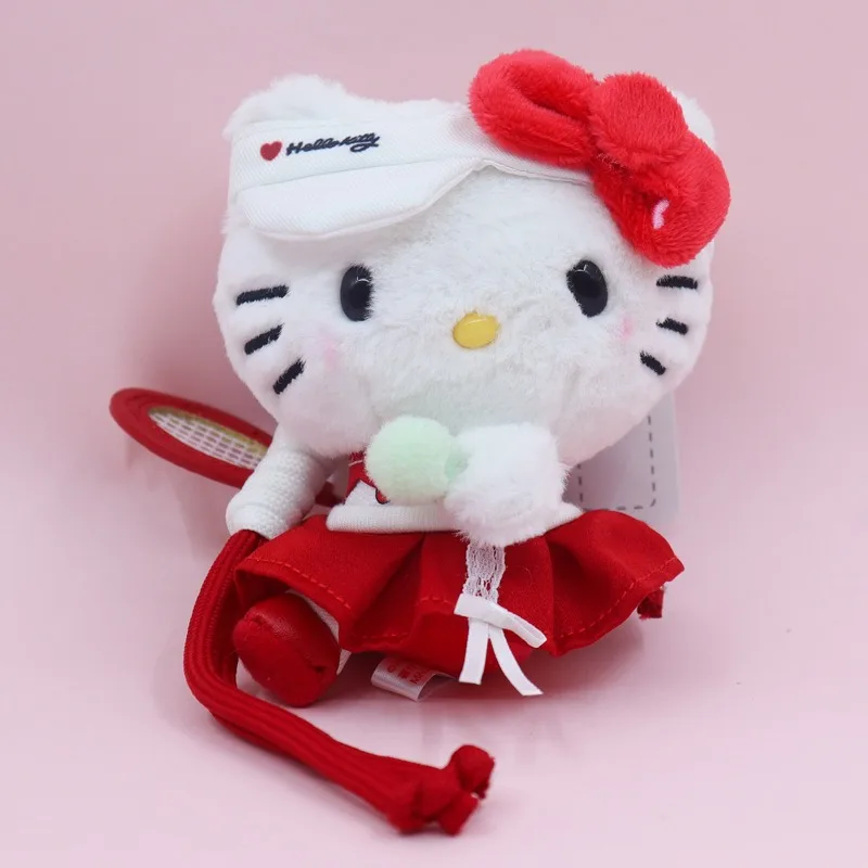 Sanrio cartoon hello kitty tênis academia série chaveiro de pelúcia pingente kawaii kuromi cinnamoroll mochila diária decoração