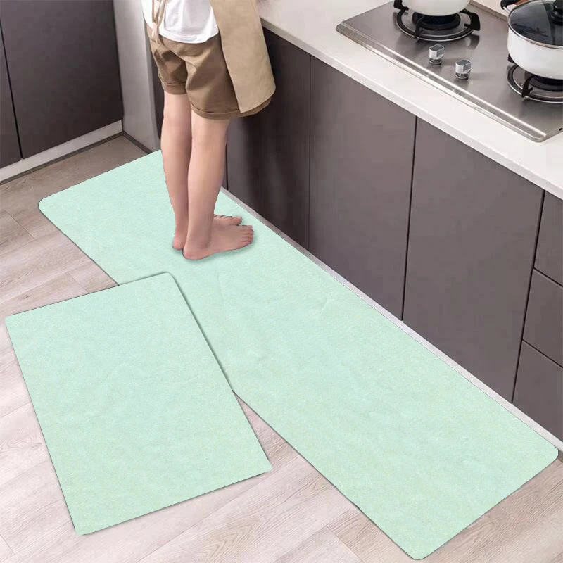 Solid color simple series kitchen floor mat 1 piece diatom mud floor mat super non-slip and super absorbent home decoration