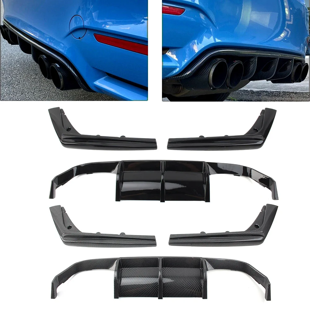 3Pcs Glossy Black Car Rear Bumper Diffuser Spoiler Lip Trim Body Kit For BMW F80 M3 F82 F83 M4 2015 2016 2017 2018 2019 2020