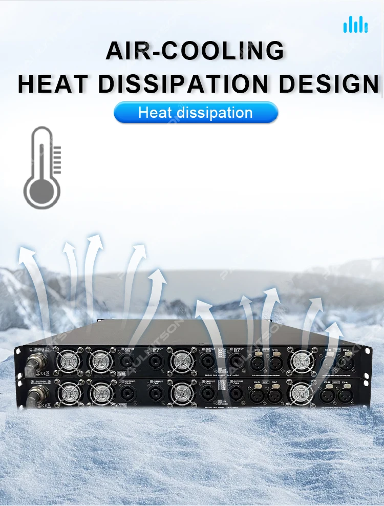 Paulkitson TF425 4-Kanal SIC-Leistungsverstärker mit eingebautem DSP FIR Professioneller Digitalverstärker für Bühnen-Line-Arrays & Subwoofer – Detail 6