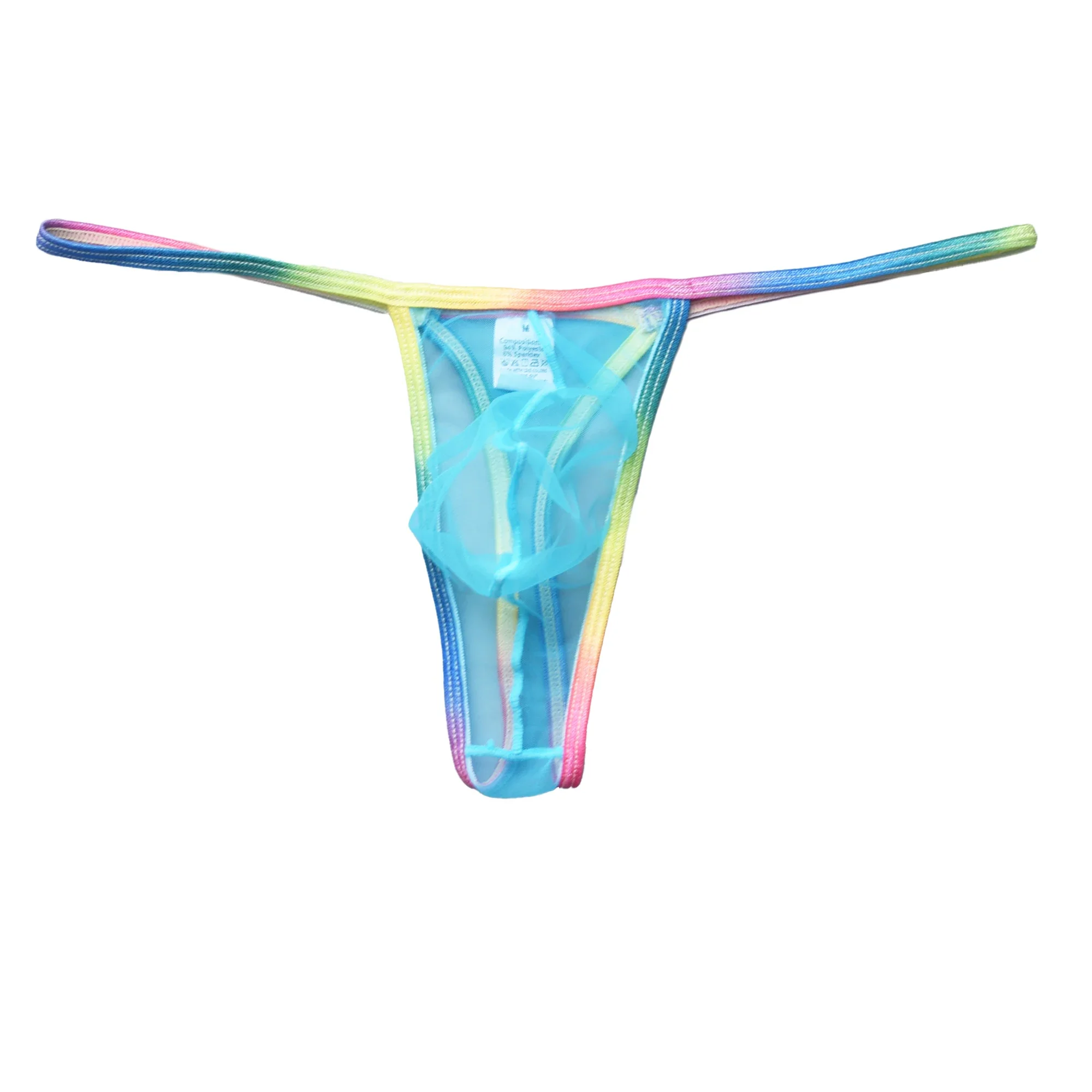 بيكيني شفاف مثير للرجال سروال داخلي على شكل حرف T من الخلف رفيع شبكي يسمح بمرور الهواء ثونج منخفض الخصر منتفخ الحقيبة شفافة من خلال ملخصات G-strings #3