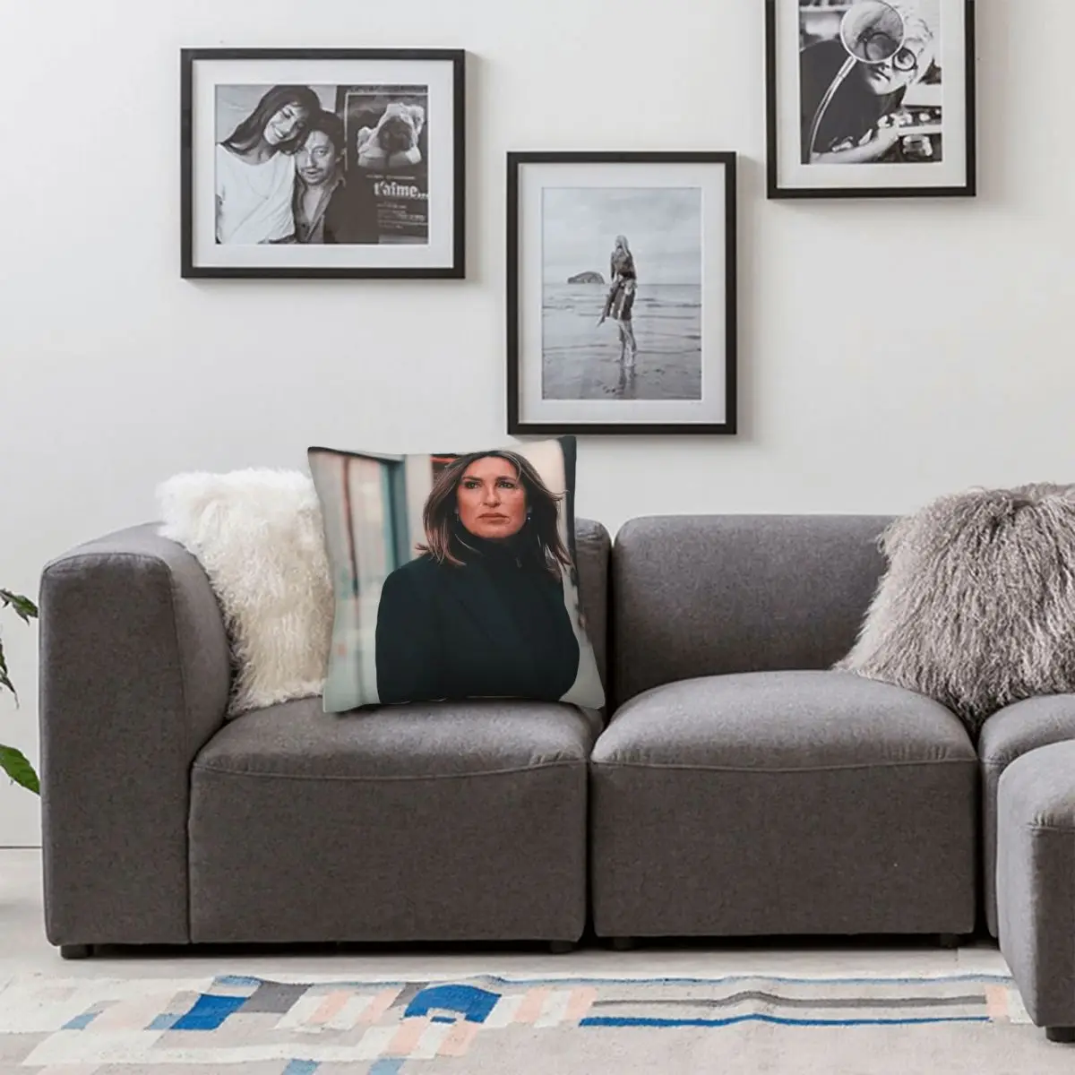 أوليفيا بنسون ماريسكا هارجيتاي القانون والنظام ساحة المخدة البوليستر الكتان المخملية المطبوعة البريدي ديكور أريكة مقعد غطاء الوسادة