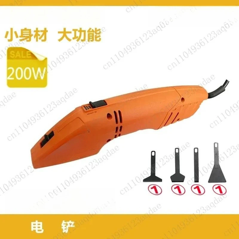 professional electric shovel, trimming walls and floors, shoveling wall skin to remove putty, woodworking wood