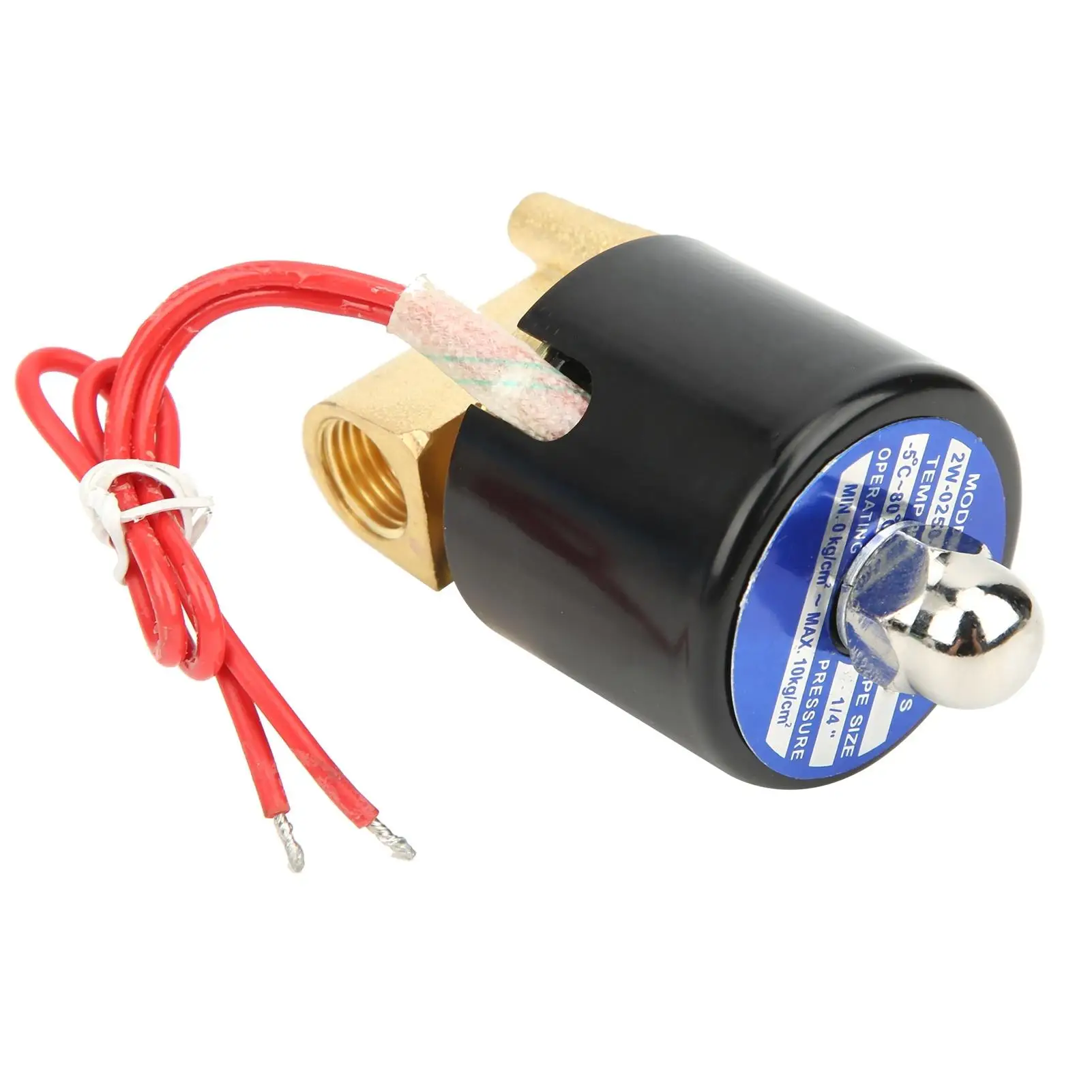 2W-025-08 G1/4 Brass Solenoid Valve, Direct Acting, Normal Closed, Water Pressure Control