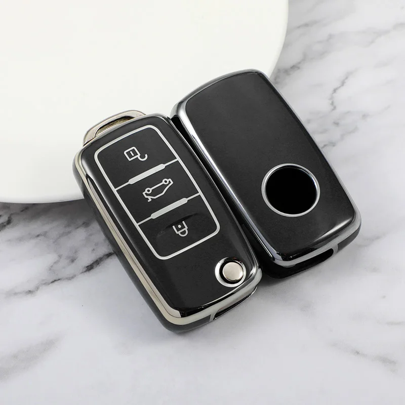 غطاء مفتاح السيارة عن بعد لسيارة Volkswagen VW Polo Golf Passat TiguanBeetle Caddy T5 Up Eos سكودا اوكتافيا سيات ليون ألتيا فوب