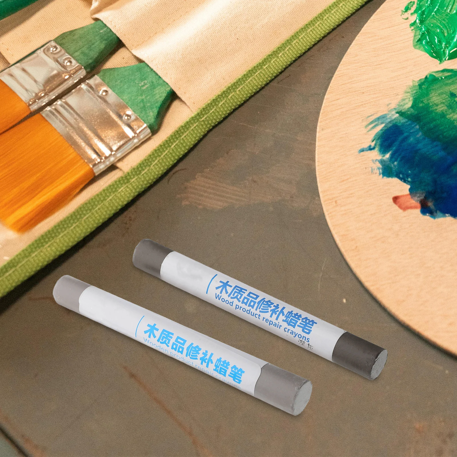 

5pcs Furniture Wax Crayons 5 Colors Wood Filler Sticks Scratch Hole Crack Repair For Floors Tables Cabinets Wood Floor Filler