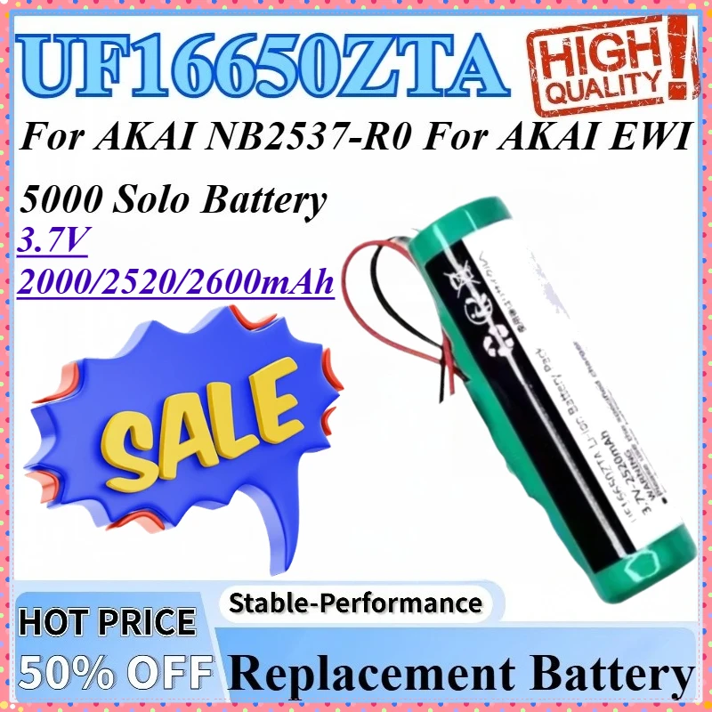 

3.7V 2000/2520/2600mAh UR18650ZY UF16650A UF16650ZTA Replacement Battery For AKAI EWI 5000 For AKAI NB2537-R0 Solo Battery