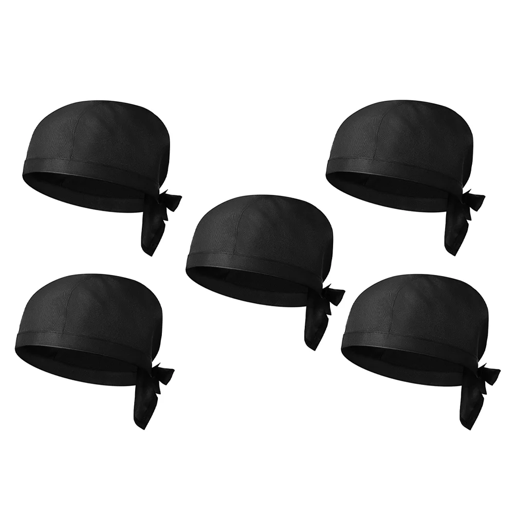 Casquettes de chef en coton pour hommes et femmes, chapeaux et accessoires de cuisine de restaurant, uniforme de cuisinier, 5 pièces