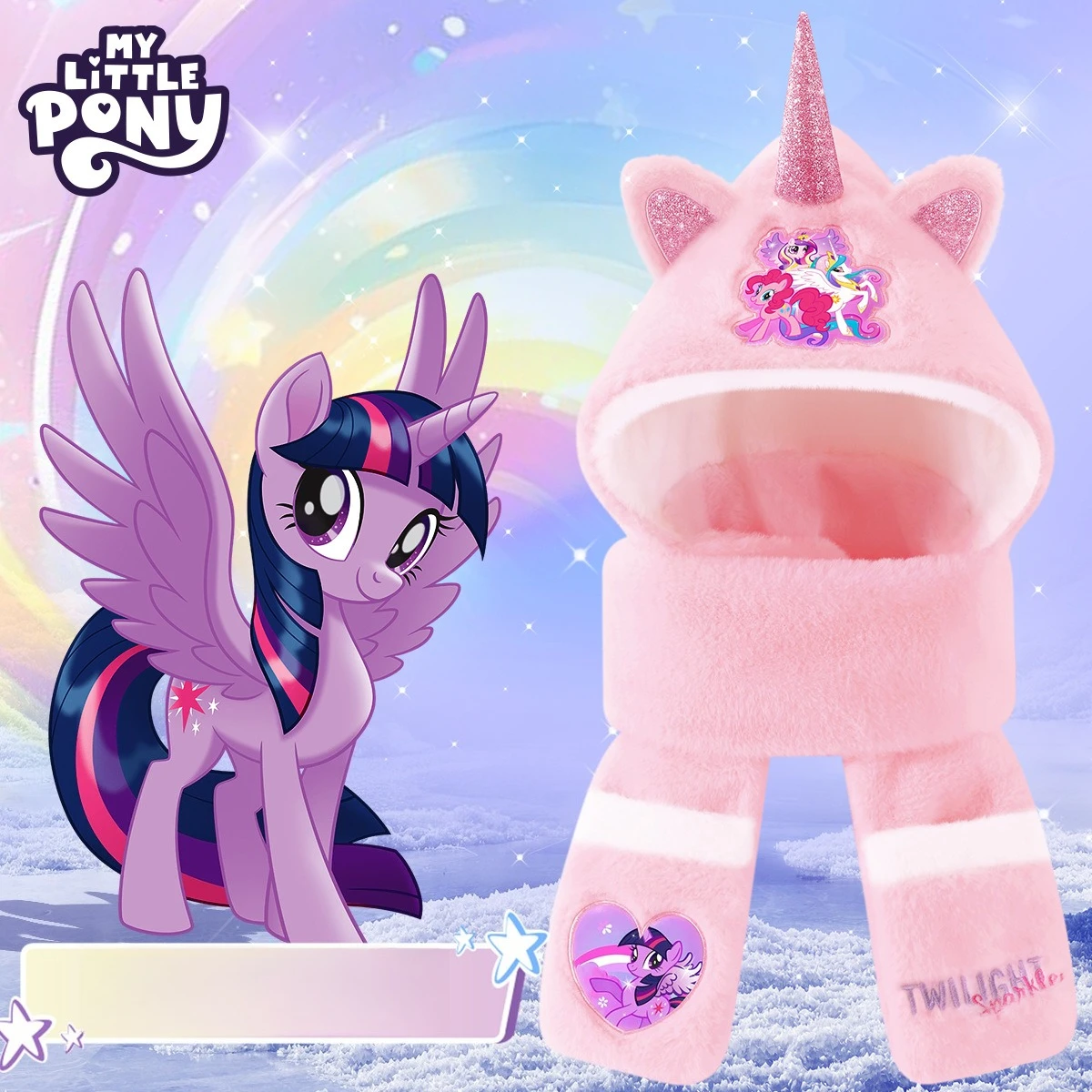 Miniso Children's Hat Scarf Gloves Little Pony Girl Winter Hood Girl Winter Princess Girl