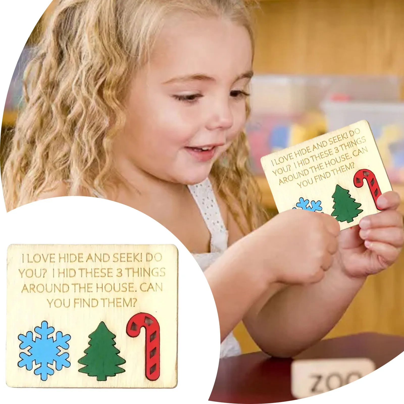 

Christmas Hide And Seek Set Family Friendly Games Desktop Decorations Wooden Crafts Halloween Wooden Educational Games 5 Years