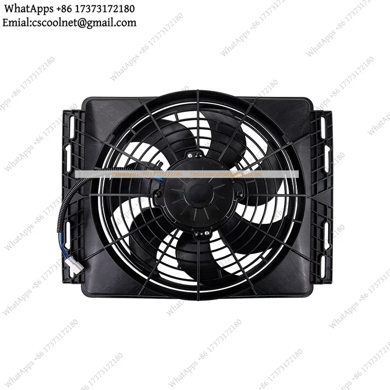 k06 Universal Condenser Radiator Cooling Fan Set 120W 14x18 with Radiator Net for Vintage Car Hot Rod A/C Conditioner
