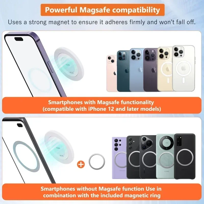 VRIG MG-20 Magnetic Selfie Mirror for Back Cell Phone Convex Mirror for MagSafe for Vlogging Streaming Selfies for iPhone 15 14