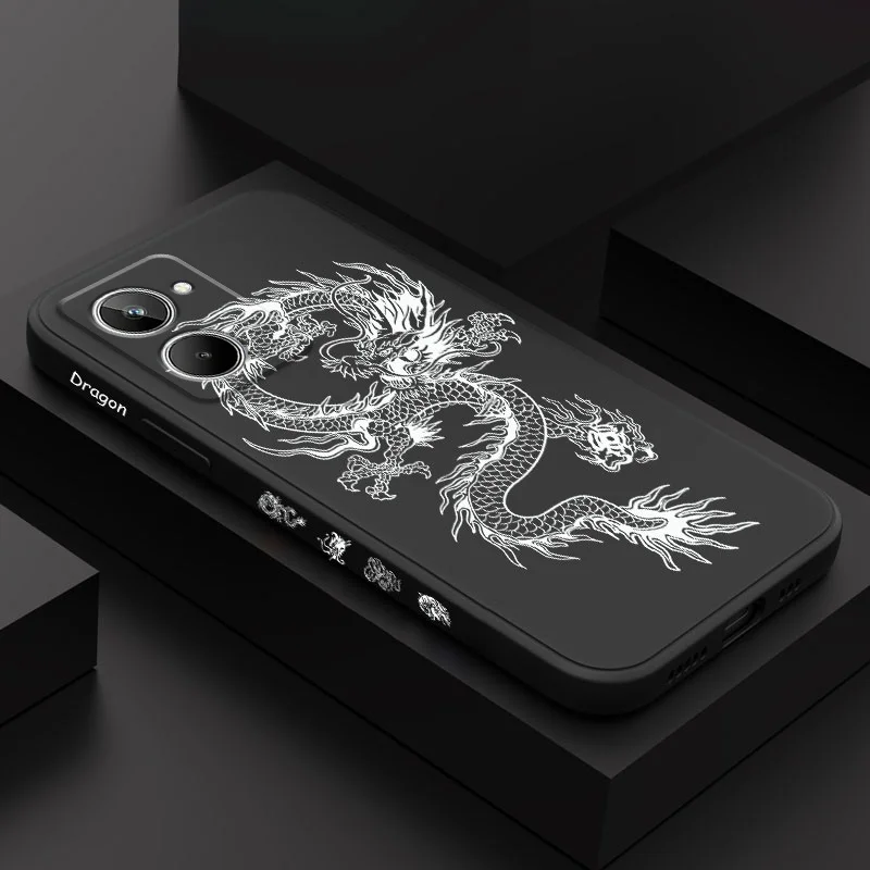 Dragon Groaned Phone Case For OPPO Realme 11 10 9 9i 8 8i 7 Pro Plus C35 C21Y C25Y C25 4G 5G Liquid Silicone Cover