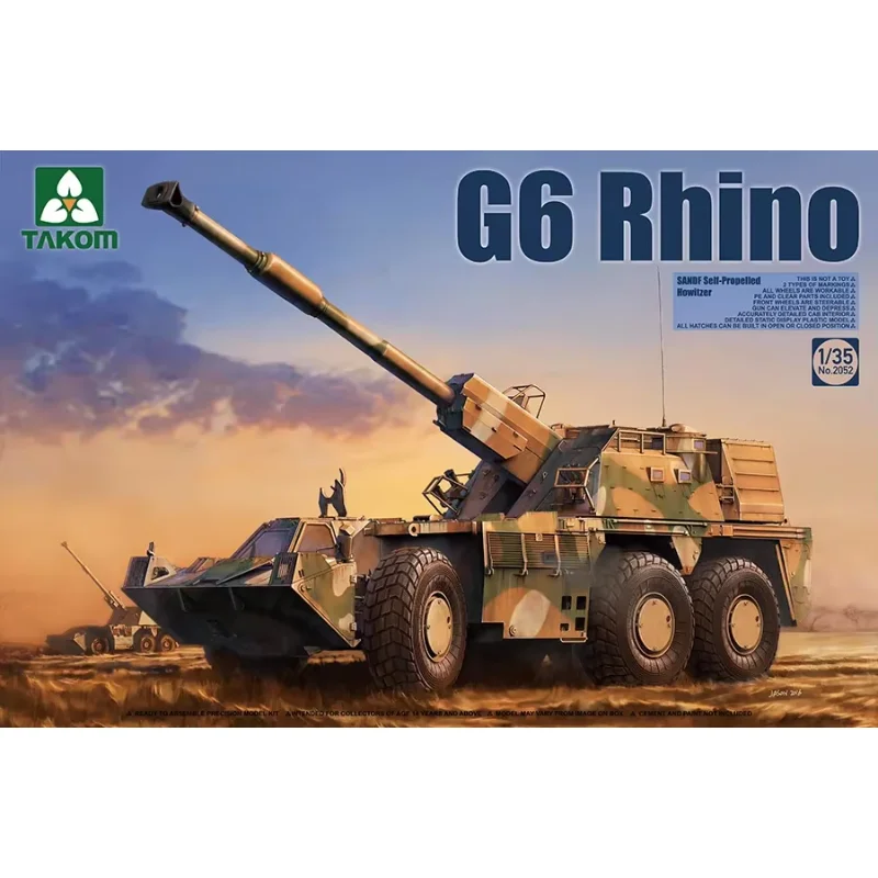

1/35 TAKOM Model 2052 SANDF self-propelled howitzer G6 Rhino assembly Tank Scale Model Kit