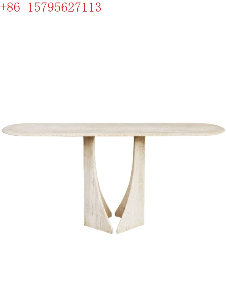 

Minimalistic Living Room Furniture for Home or Hotel Modern European Style Entrance Hall Travertine Console Table