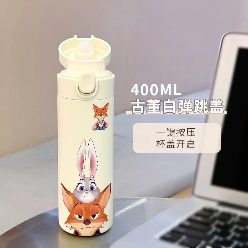 420 مللي ل Zootopia2 كوب ماء الكرتون المحمولة في الهواء الطلق كوب معزول طالب خفيفة الوزن المزدوج شرب ترتد كوب هدية الكريسماس