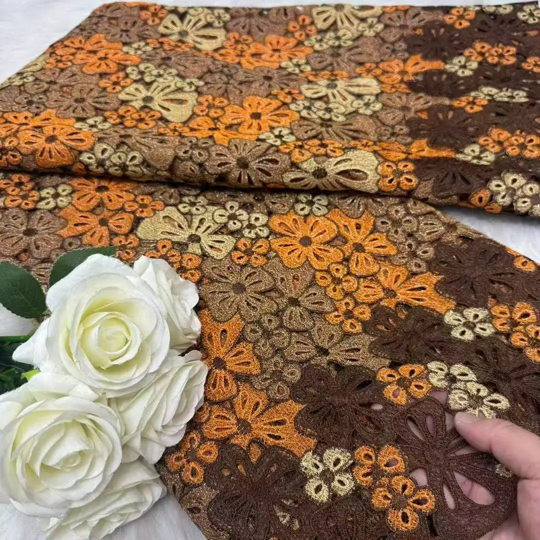 

Bestway Latest African Style Colorful French Lace Fabric with Gold Silver Thread And Gemstones for Home Textiles