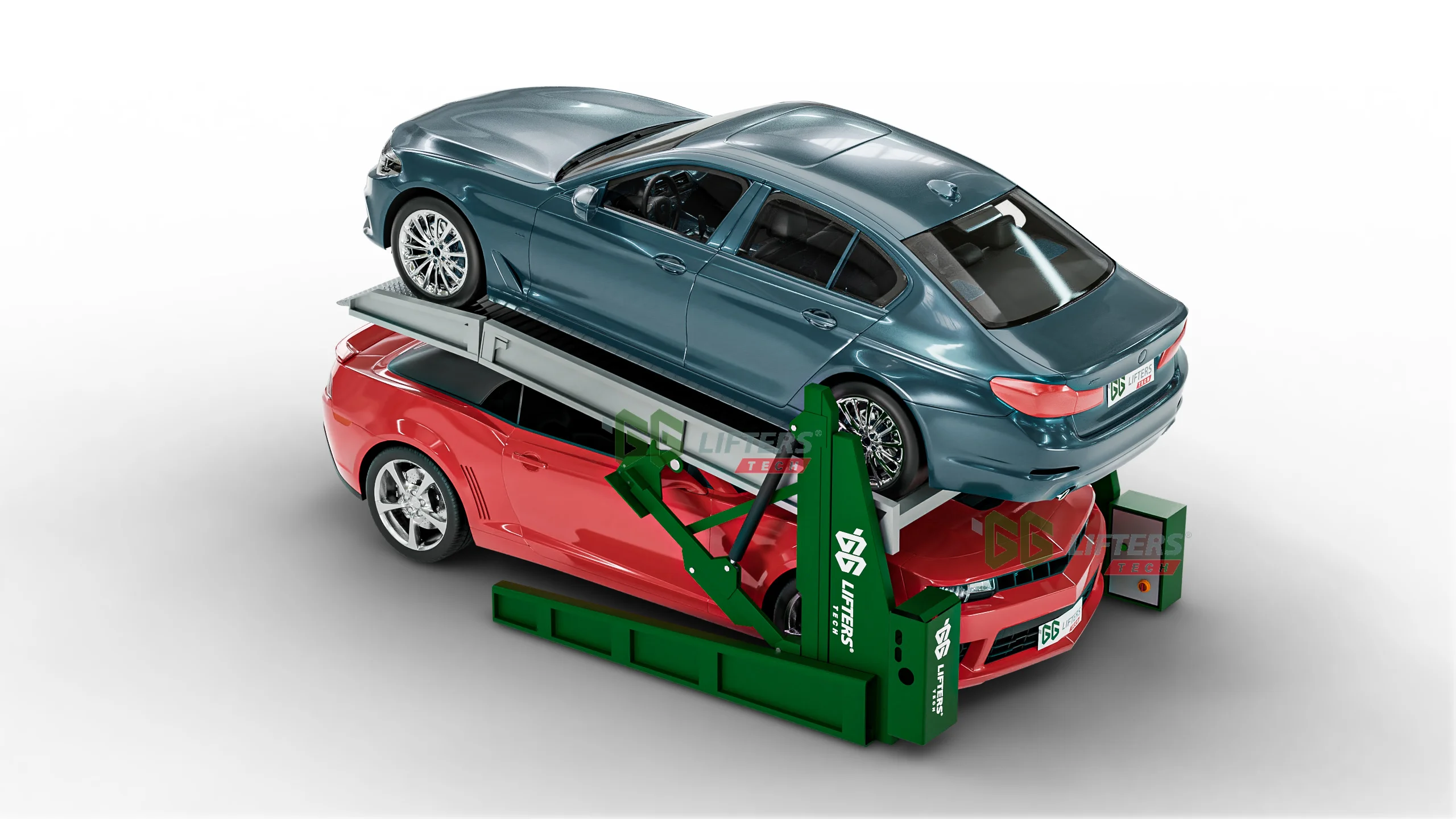 Low Ceiling Home Parking Garage Tilting 2 Post Car Parking Lift