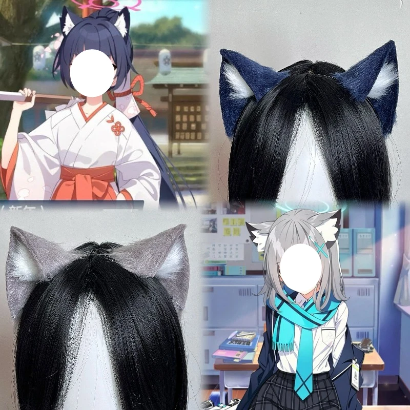 

Sunaookami Shiroko Cosplay Game Blue Kuromi Serika Archive Animal Ears Cat Headgear Headwear Lolita Hairband for Women