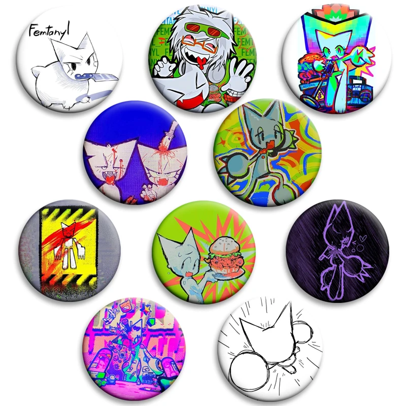 

Creative Femtanyl Album Cover Soft Button Pins Dinner AND I'M GONE Poster Aesthetic Brooch Round Badge Bag Clothing Decor Gifts