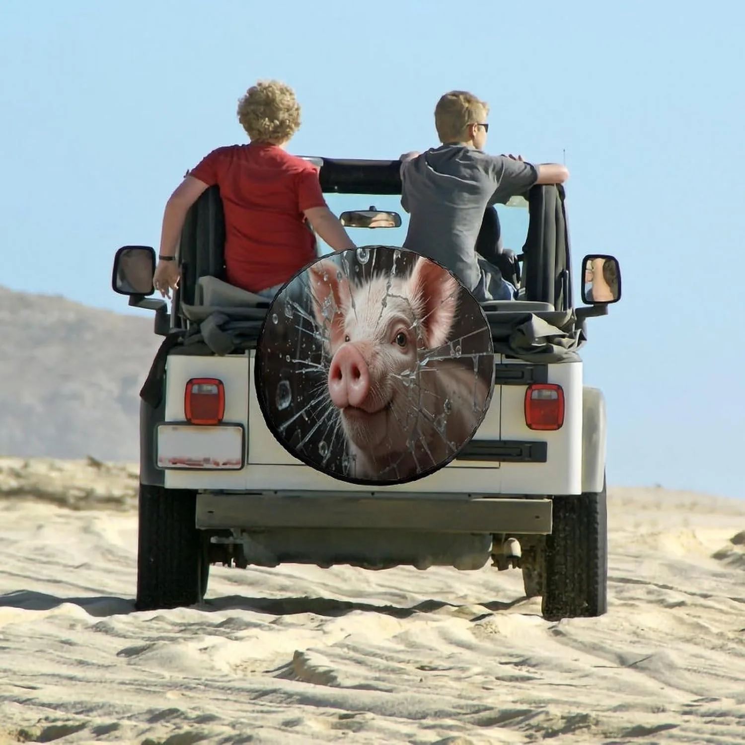 Cubierta de neumático de repuesto con estampado de cerdo bonito, cubierta de rueda impermeable a prueba de polvo, ajuste Universal para vehículo RV SUV Camper, 1 ud.